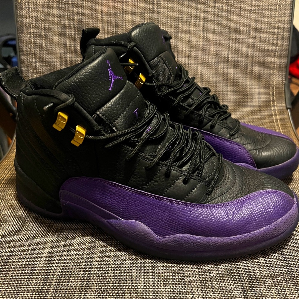 Jordan Men's Black and Purple Sneakers 
“ field purples ”